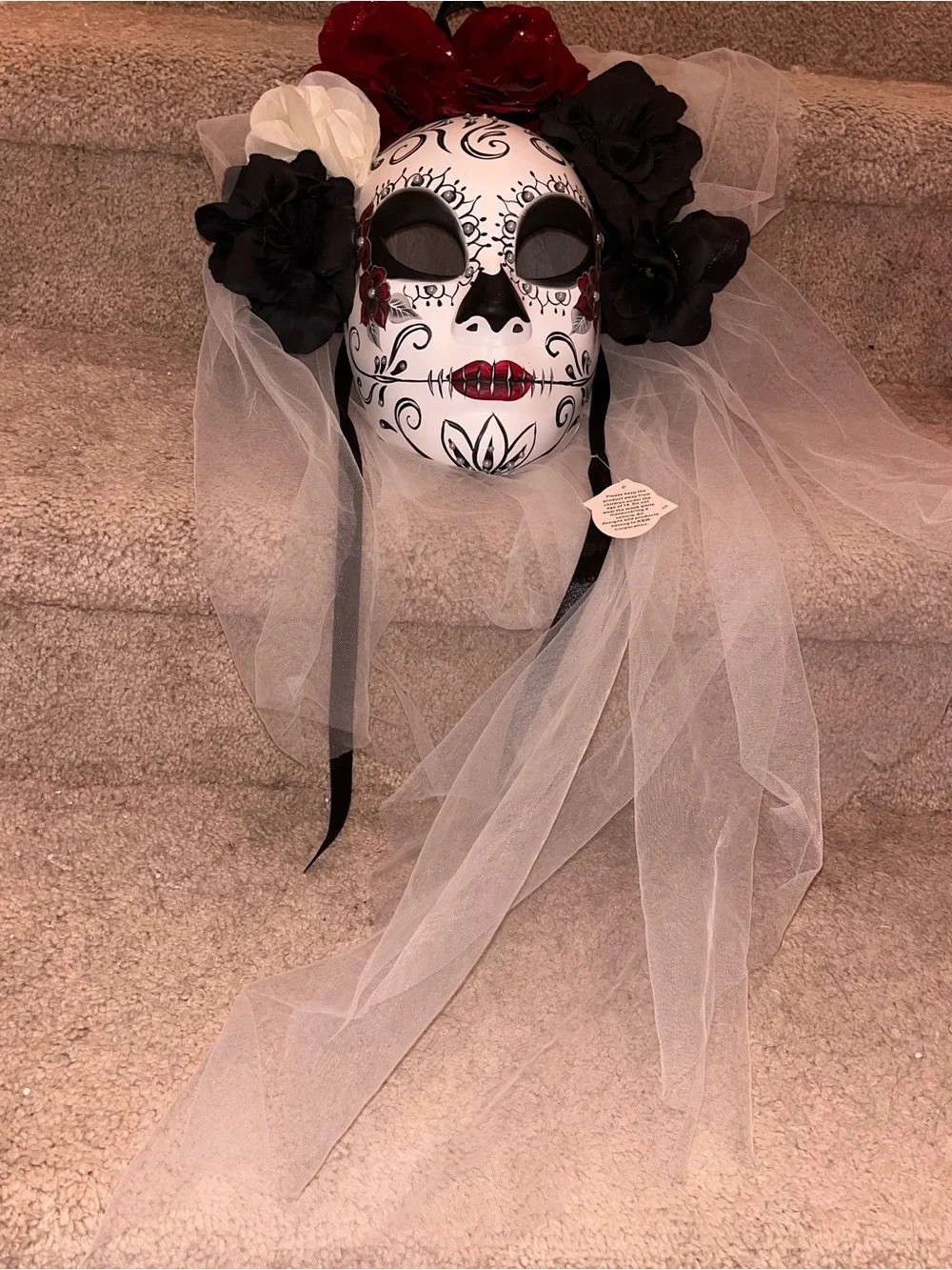 New Black & White Day of the Dead Party Mask Women bride Mask Decorated mask